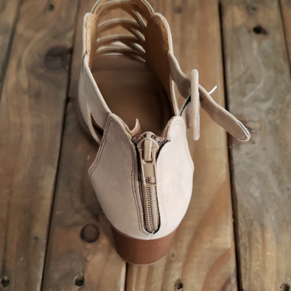 New Soda criss cross Peep toe Booties wood - Picture 5 of 7